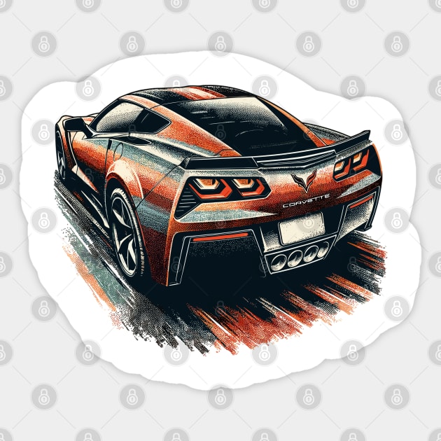 Chevrolet Corvette Sticker by Vehicles-Art